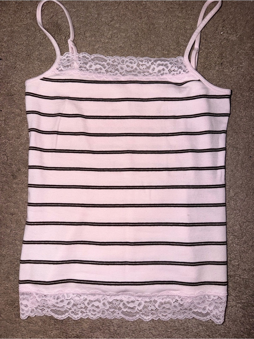 wild fable Pink Striped Lace-Trim Cami
